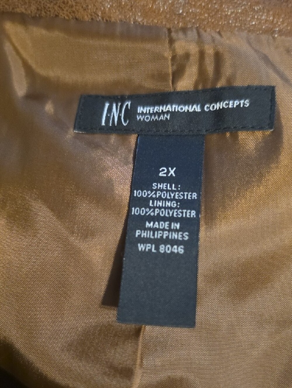 Women's INC International Concepts Brown Ruffle-Front Blazer Size 2X - Picture 8 of 8